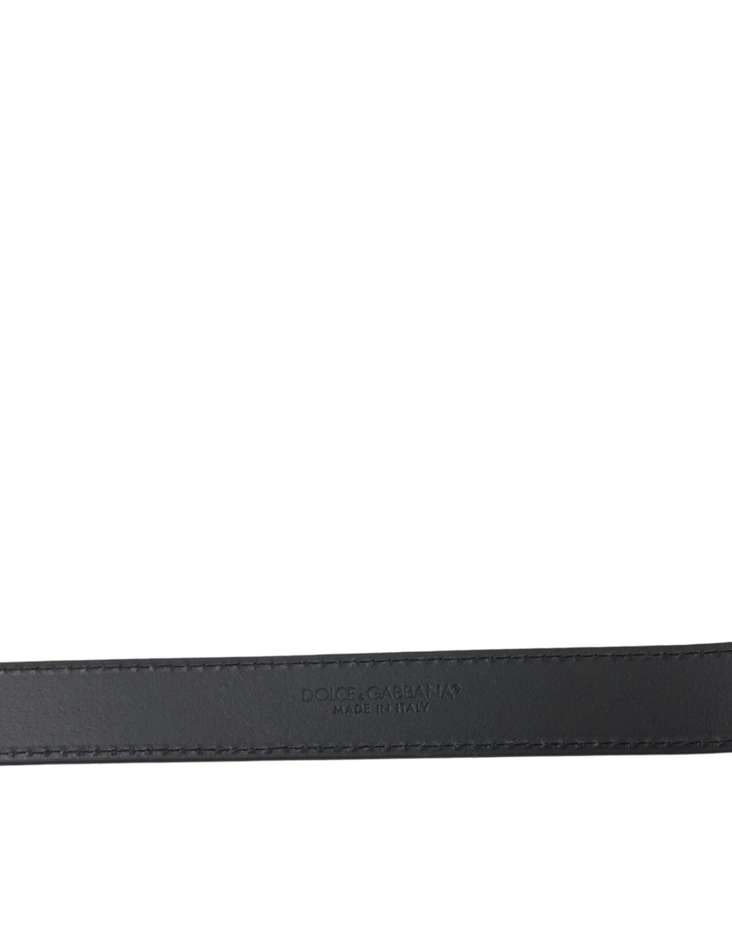 Dolce & Gabbana Black Leather Silver Metal Buckle Men Belt