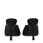 Amina Muaddi Black Satin High Heel Pumps