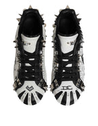 Dolce & Gabbana White Portofino Studded Men Sneakers Shoes