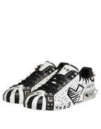 Dolce & Gabbana White Portofino Studded Men Sneakers Shoes