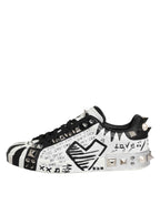 Dolce & Gabbana White Portofino Studded Men Sneakers Shoes