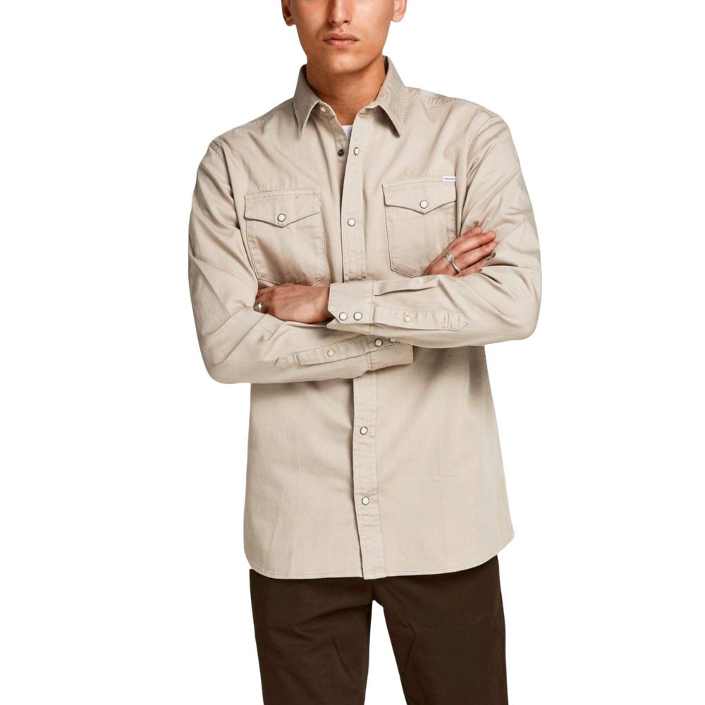 Jack Jones Beige Denim Shirt
