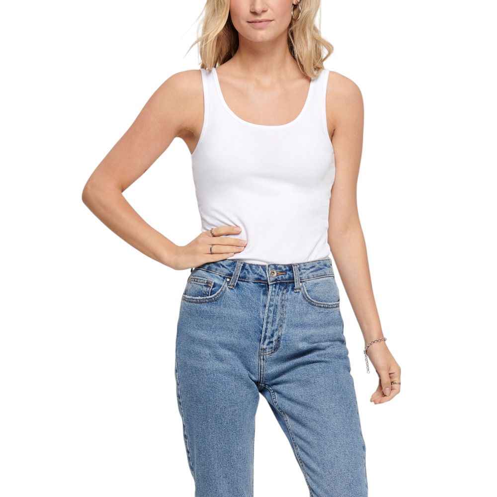 Only White Cotton Tank Top