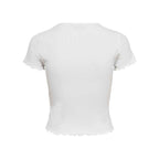 Only White Polyester T-Shirt