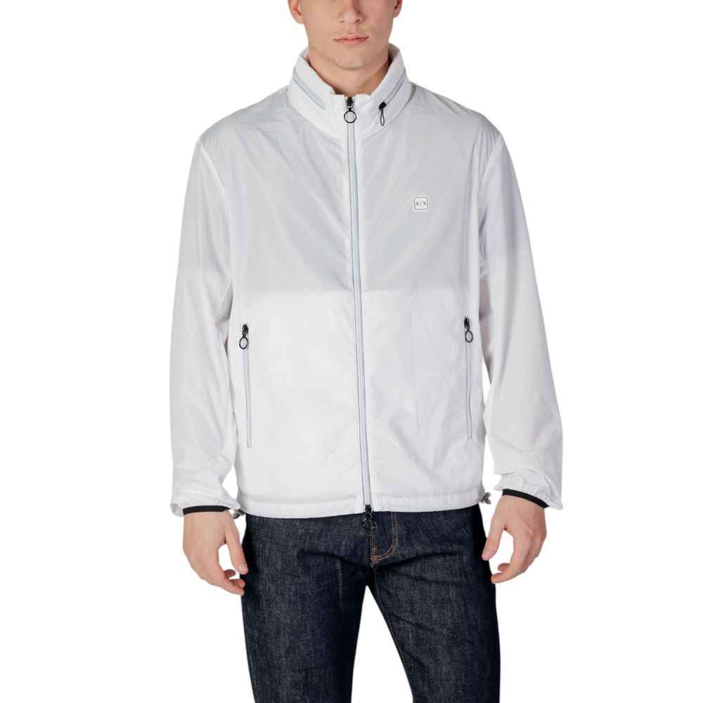 Armani Exchange White Polyester Shell Jacket