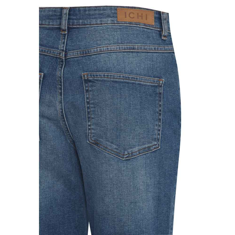 ICHI Blue Cotton Mom Jean