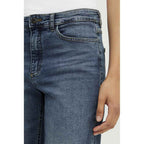 ICHI Blue Cotton Mom Jean