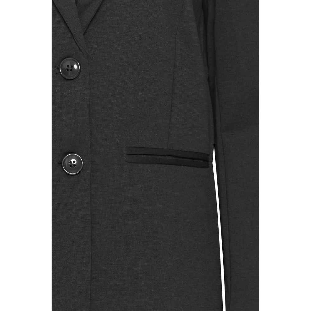 ICHI Black Recycled Polyester Blazer