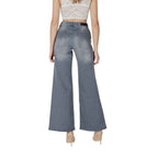 ICHI Gray Cotton Bootcut Jean