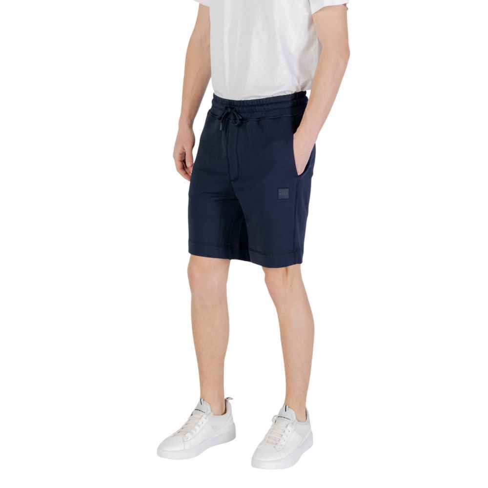 Hugo Boss Blue Cotton Bermuda
