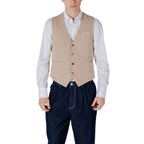 Gianni Lupo Beige Cotton Waistcoat