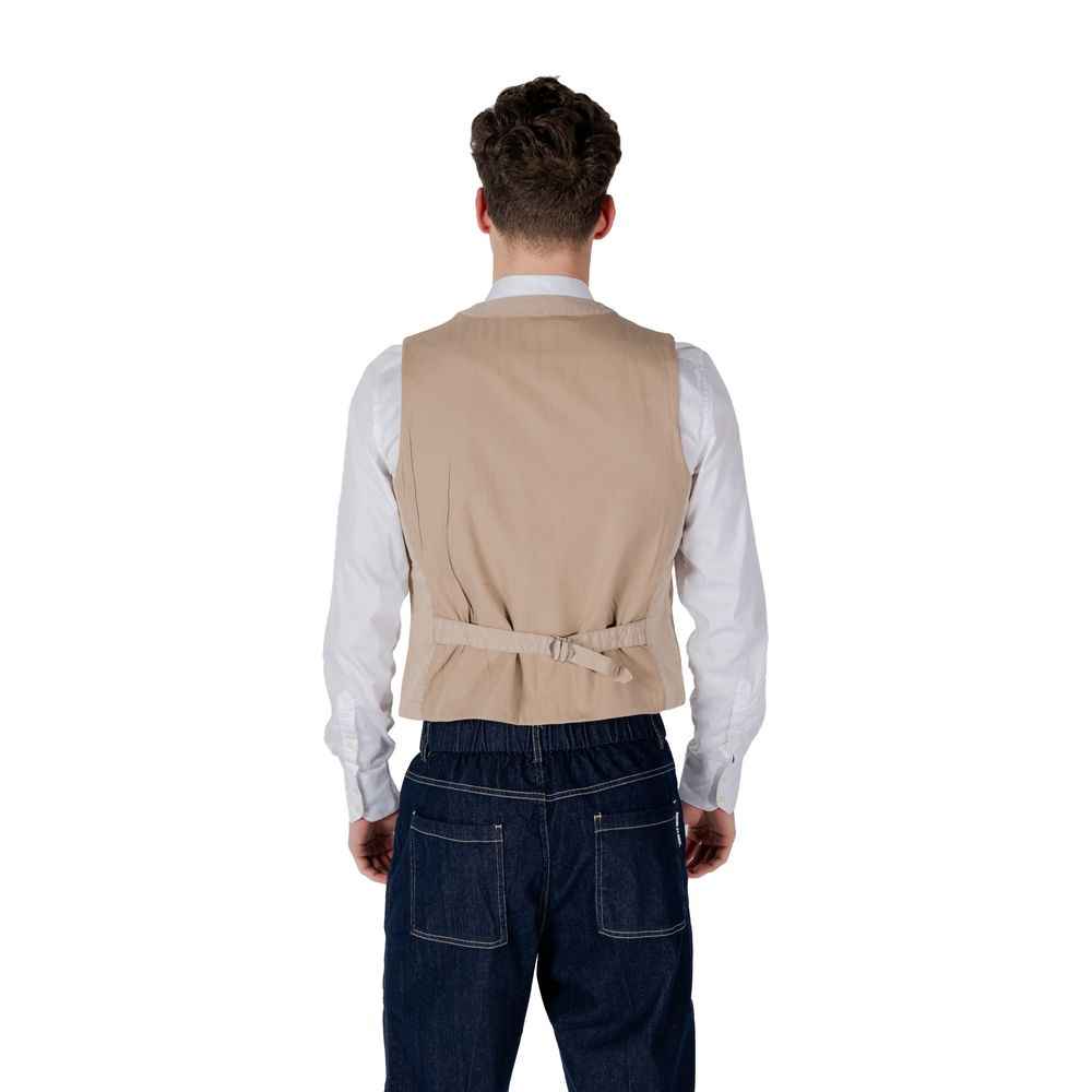 Gianni Lupo Beige Cotton Waistcoat