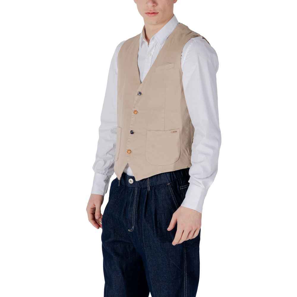 Gianni Lupo Beige Cotton Waistcoat