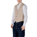 Gianni Lupo Beige Cotton Waistcoat