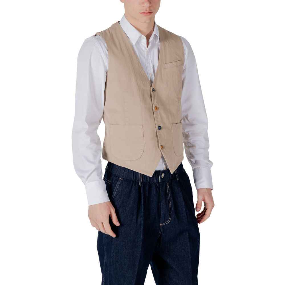 Gianni Lupo Beige Cotton Waistcoat