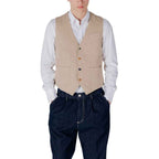Gianni Lupo Beige Cotton Waistcoat
