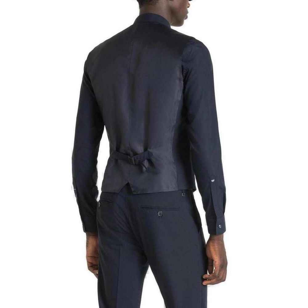 Antony Morato Blue Polyester Waistcoat