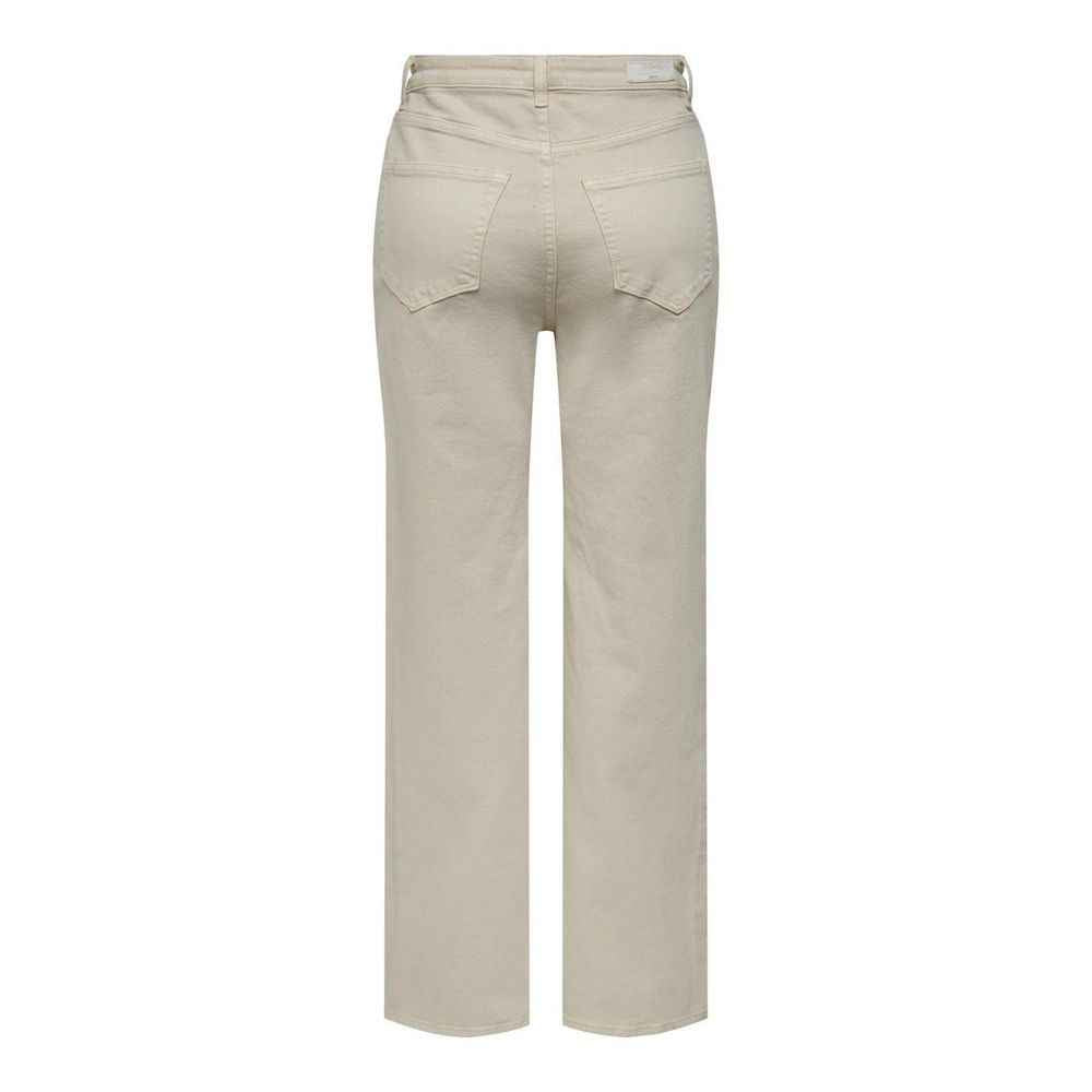 Only Beige Cotton Relaxed Fit Jean