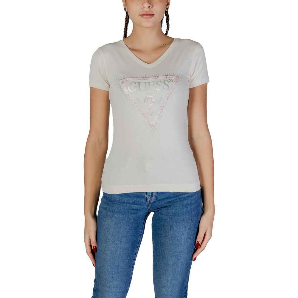 Guess Cream Cotton T-Shirt