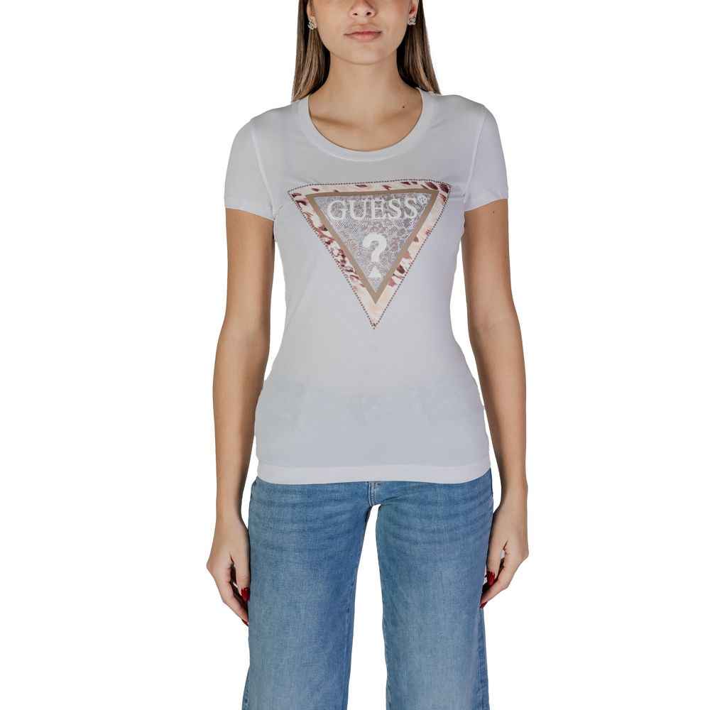 Guess White Cotton T-Shirt