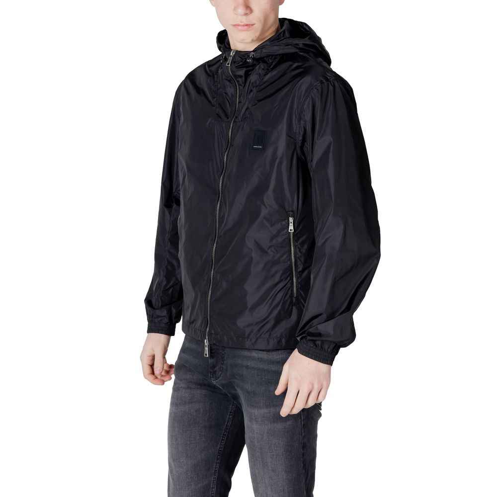 Armani Exchange Black Polyamide Jackets & Coat
