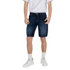 Armani Exchange Blue Cotton Bermuda
