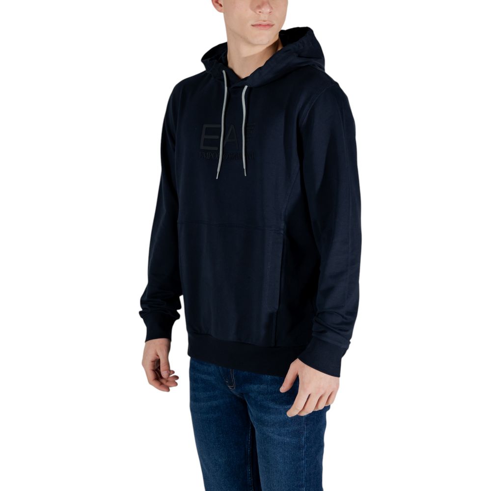 EA7 Emporio Armani Blue Cotton Hoodie