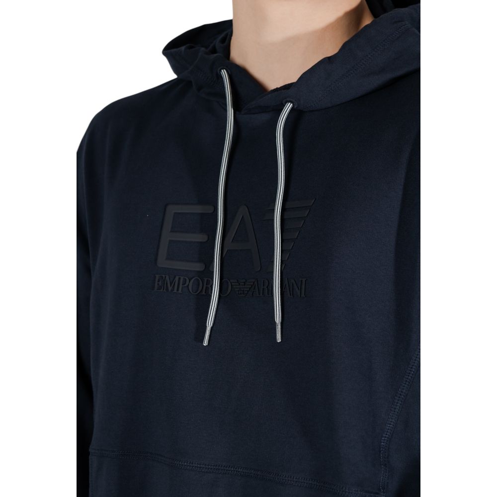 EA7 Emporio Armani Blue Cotton Hoodie