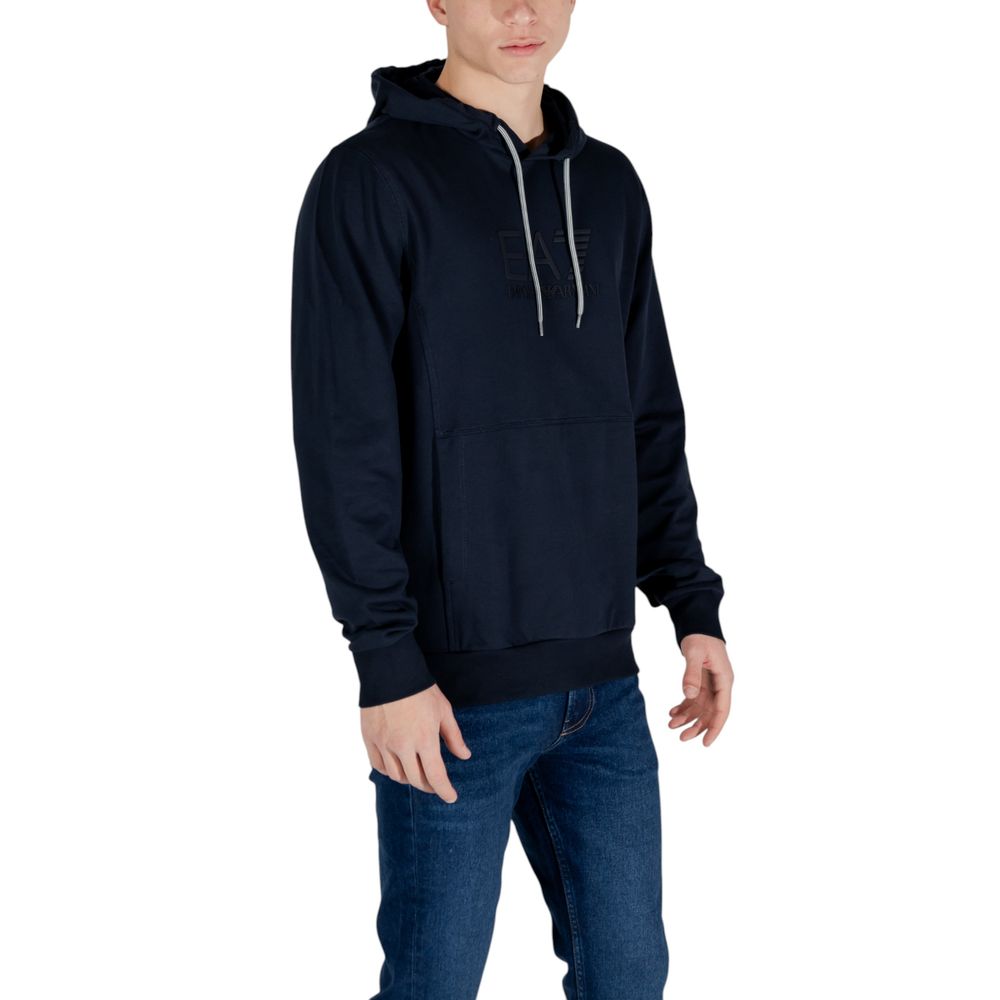 EA7 Emporio Armani Blue Cotton Hoodie