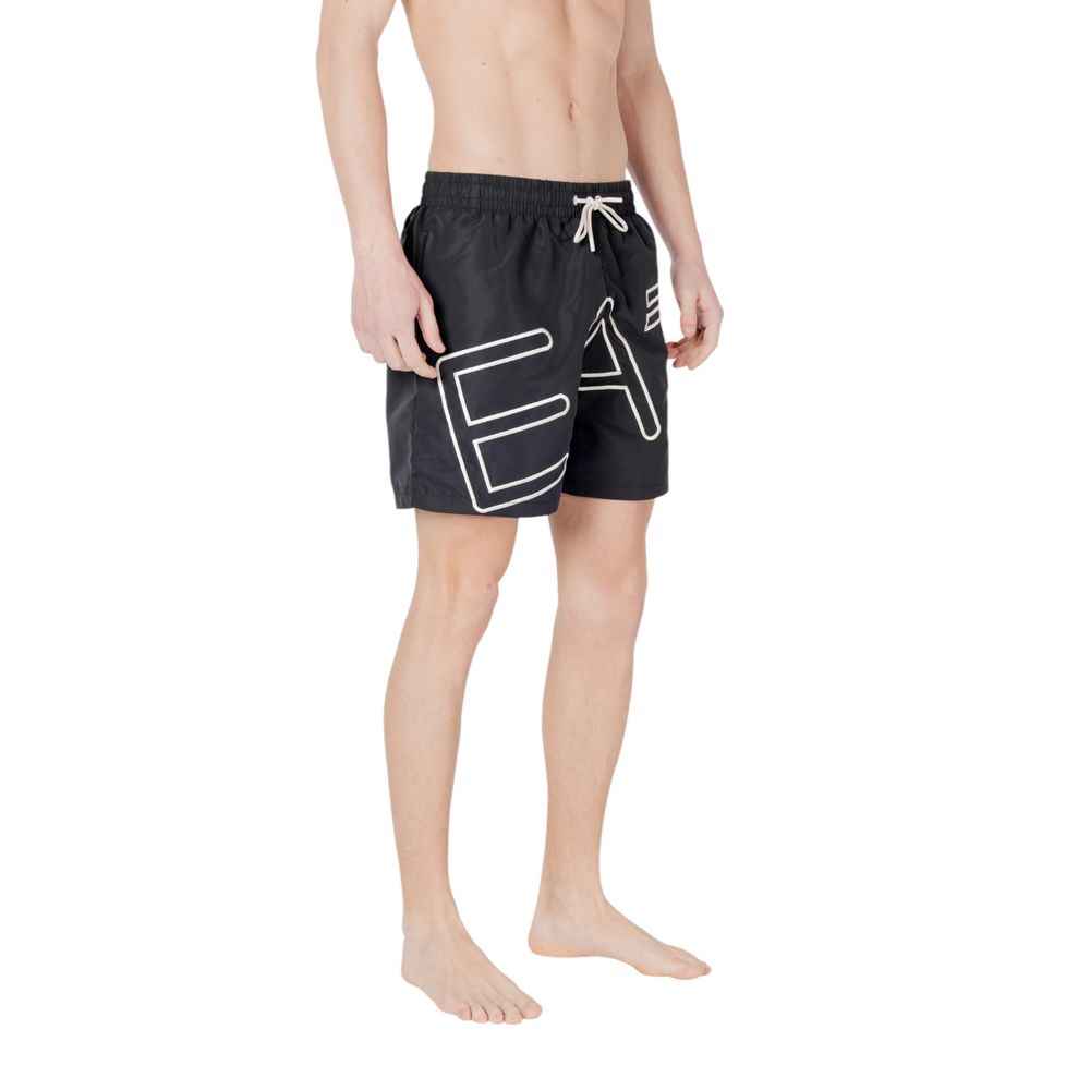 EA7 Emporio Armani Black Polyester Swim Short
