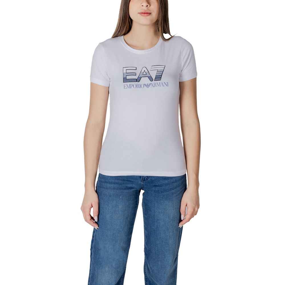 EA7 Emporio Armani White Cotton T-Shirt