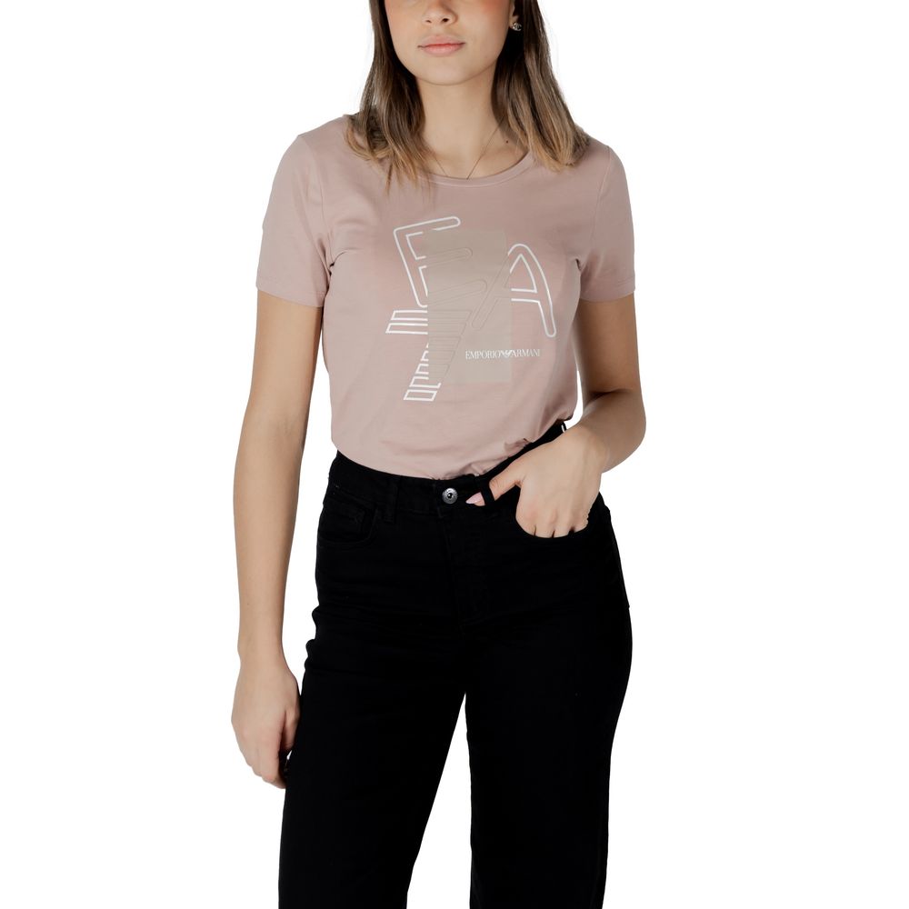EA7 Emporio Armani Pink Cotton T-Shirt