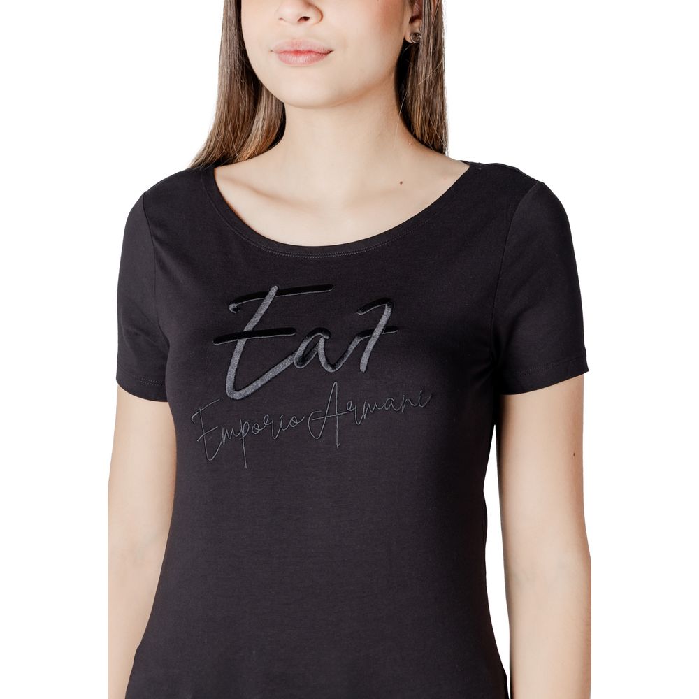 EA7 Emporio Armani Black Cotton T-Shirt