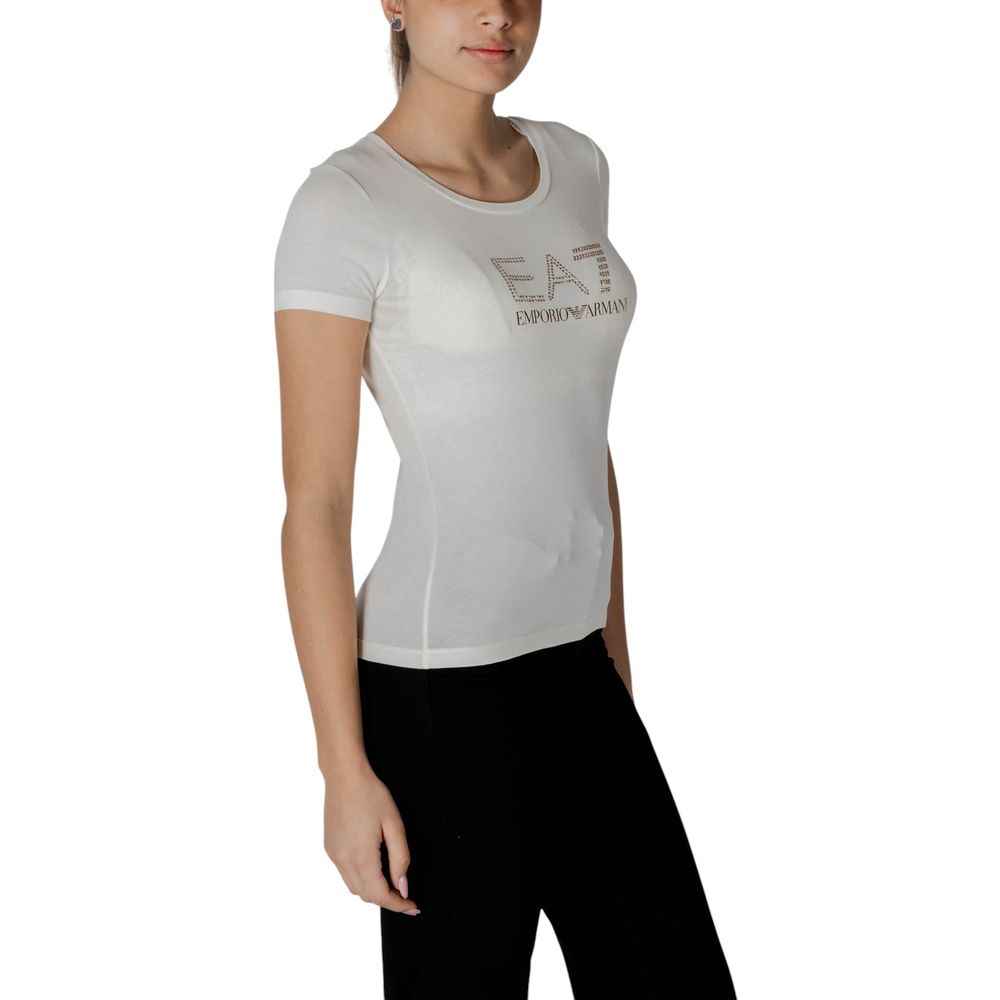 EA7 Emporio Armani Cream Modal T-Shirt