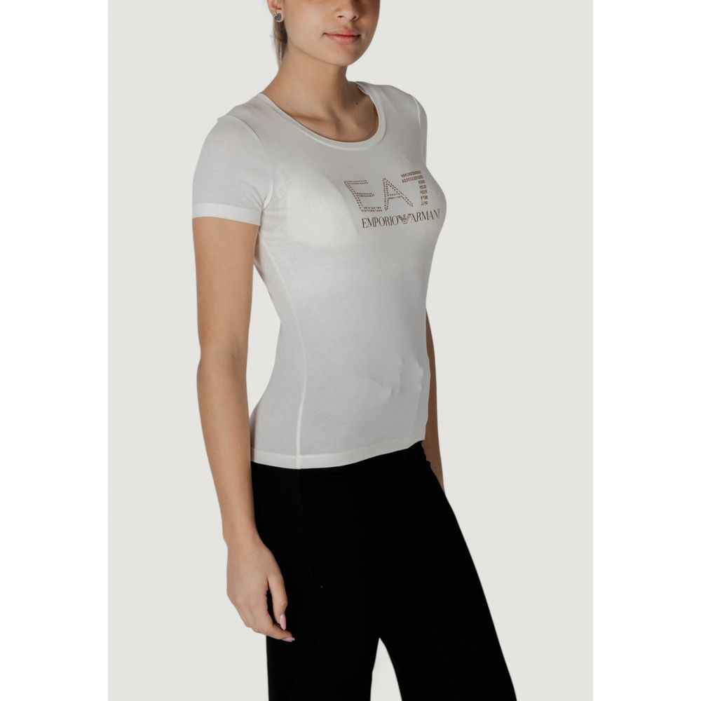 EA7 Emporio Armani Cream Modal T-Shirt