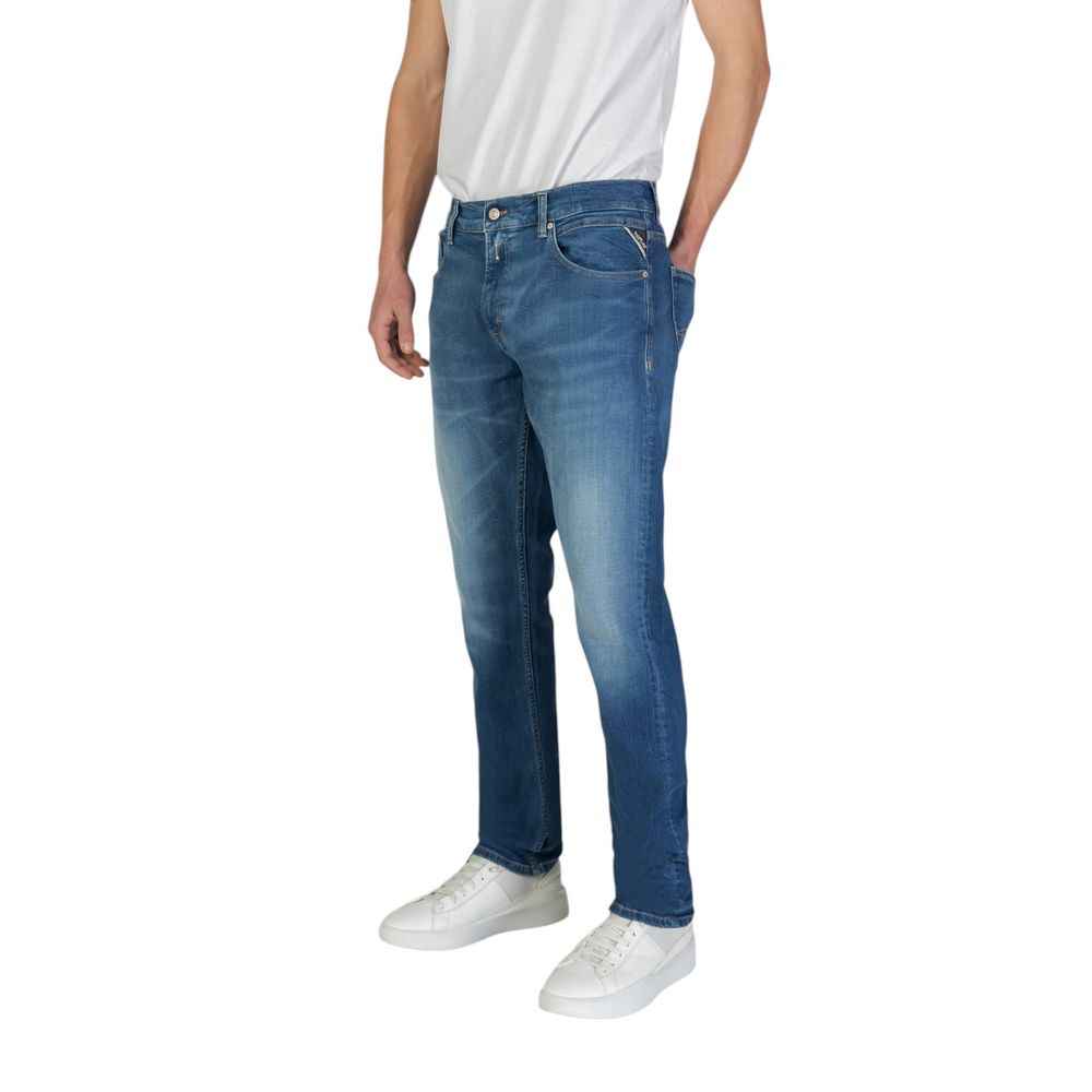 Replay Blue Cotton Slim Fit Jean
