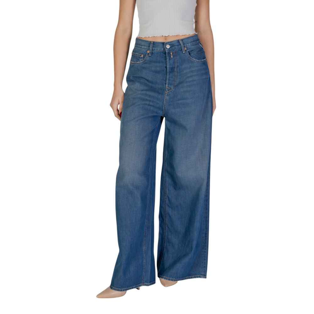 Replay Blue Cotton Bootcut Jean