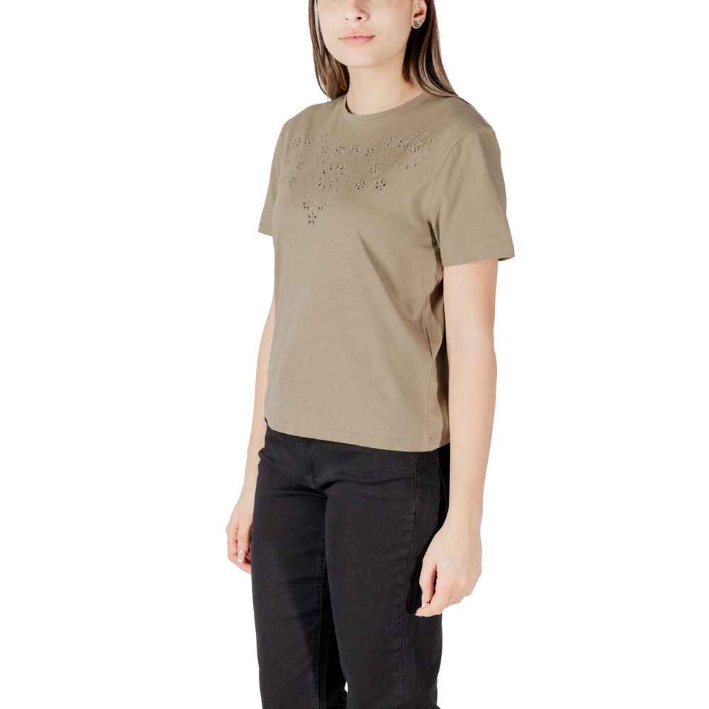 Jacqueline De Yong Green Cotton T-Shirt