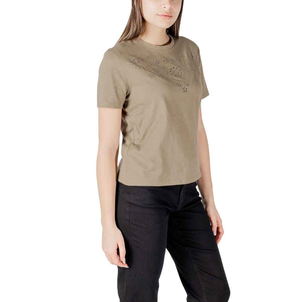 Jacqueline De Yong Green Cotton T-Shirt
