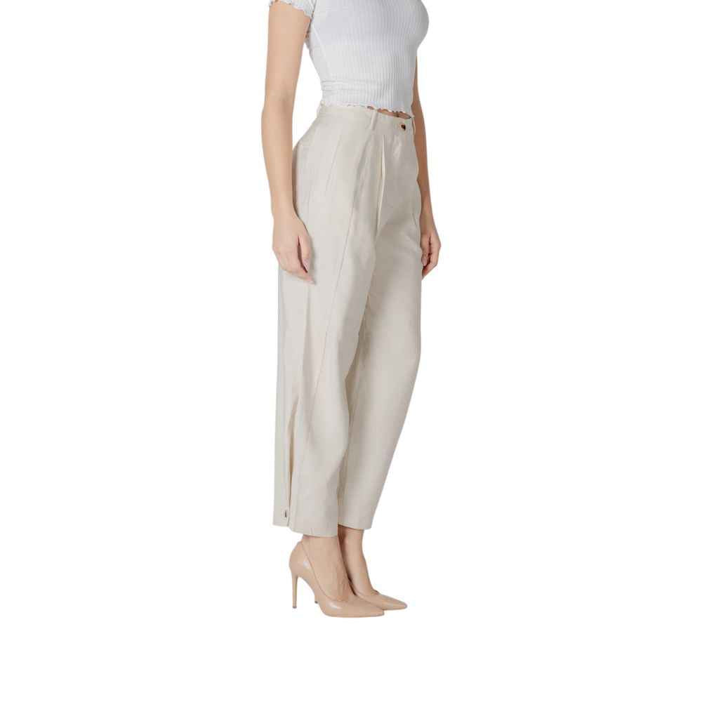 Vila Clothes Cream Viscose Pant