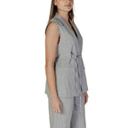 Vila Clothes Gray Recycled Polyester Waistcoat