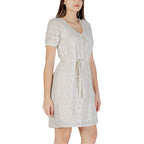 Vila Clothes Beige Recycled Polyester Short Dress