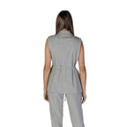 Vila Clothes Gray Recycled Polyester Waistcoat