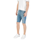 Jeckerson Light Blue Cotton Bermuda Shorts