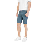 Jeckerson Blue Cotton Bermuda Shorts