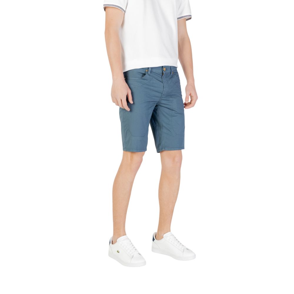 Jeckerson Blue Cotton Bermuda Shorts