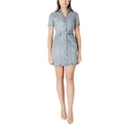 Morgan De Toi Blue Cotton Midi