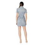 Morgan De Toi Blue Cotton Midi