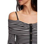 Morgan De Toi Black And White Viscose Long Sleeve