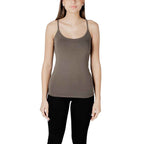 Morgan De Toi Green Cotton Tank Top